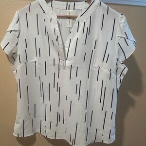 Stylish White and Black Women's Blouse